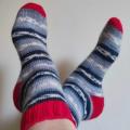 Handmade knitted woolen pattern socks. 75% wool, 25% polyamide, . Strong, warm, soft, durable... 100 gr - 420m. - Socks - knitwork