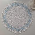 Doily "Dream" (white/bluish motley) - Tablecloths & napkins - needlework