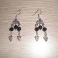 Black berries - Earrings - beadwork