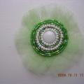 green and white - Brooches - making