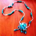 " Blue verinys " - Necklace - beadwork