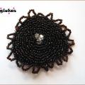 Black brooch - Brooches - beadwork