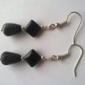 Agate, and onyx - Earrings - beadwork