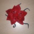 Red Flower - Brooches - felting