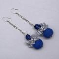 Very blue earrings - Earrings - beadwork