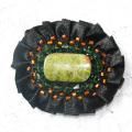 Brooch with jasper stone - Brooches - beadwork