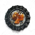 Brooch with amber III - Brooches - beadwork