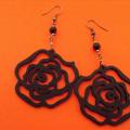 Black Rose - Earrings - beadwork