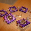 Violets - Earrings - beadwork