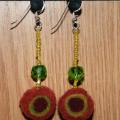 First spring color - Earrings - felting