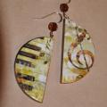 Decoupage earrings Music - Earrings - beadwork