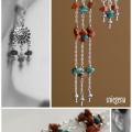 " Asymmetry. Crete " - Earrings - beadwork