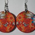 Handmade aukarai (Decoupage) - Earrings - beadwork