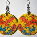 Handmade earrings (Decoupage) - Earrings - beadwork