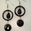 black agate - Earrings - beadwork