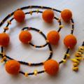 Orange coral - Necklaces - felting