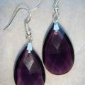 Purple Droplets - Earrings - beadwork