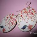 decoupage earrings oval Varnelis - Earrings - beadwork