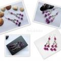 Violets - Earrings - beadwork