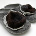 Gray silk - Shoes & slippers - felting