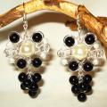 black white - Earrings - beadwork