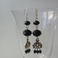 Earrings " black " - Earrings - beadwork