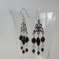 Earrings " black-and-2 " - Earrings - beadwork