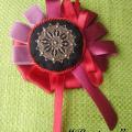 Red brooch - Brooches - felting