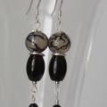 black agate earrings - Earrings - beadwork