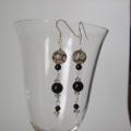 black agate earrings - Earrings - beadwork