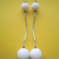 144th White coral - Earrings - beadwork