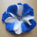 Blue-White - Flowers - felting