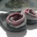 Pink flowers - Shoes & slippers - felting