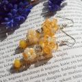 Yellow bubbles - Earrings - beadwork