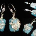 amazonite earrings - Earrings - beadwork