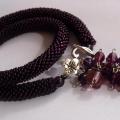 Tow " Violet " - Necklace - beadwork