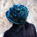 green-blue-black - Hats - felting