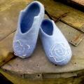 Sky-blue on the balloons - Shoes & slippers - felting