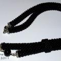 Tow " Black - white " - Necklace - beadwork