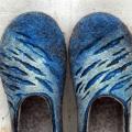 Waves. Men hide - Shoes & slippers - felting